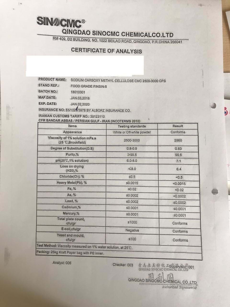 فروش سی ام سی خوراکی